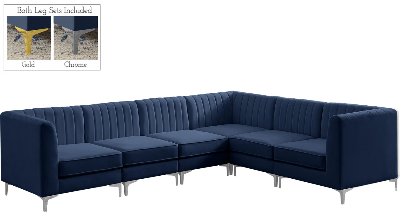 Alina Navy Velvet Modular Sectional - Royal Furniture & Gifts (MI) - Multi Location