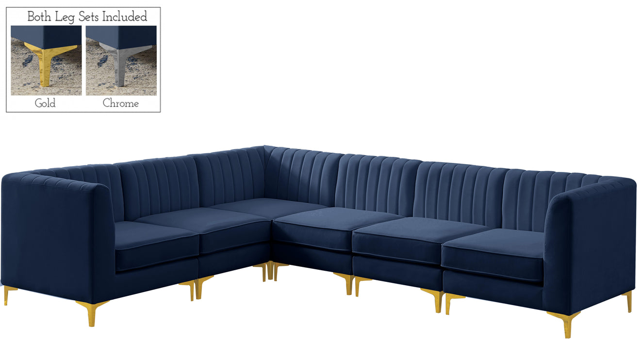 Alina Navy Velvet Modular Sectional - Royal Furniture & Gifts (MI) - Multi Location