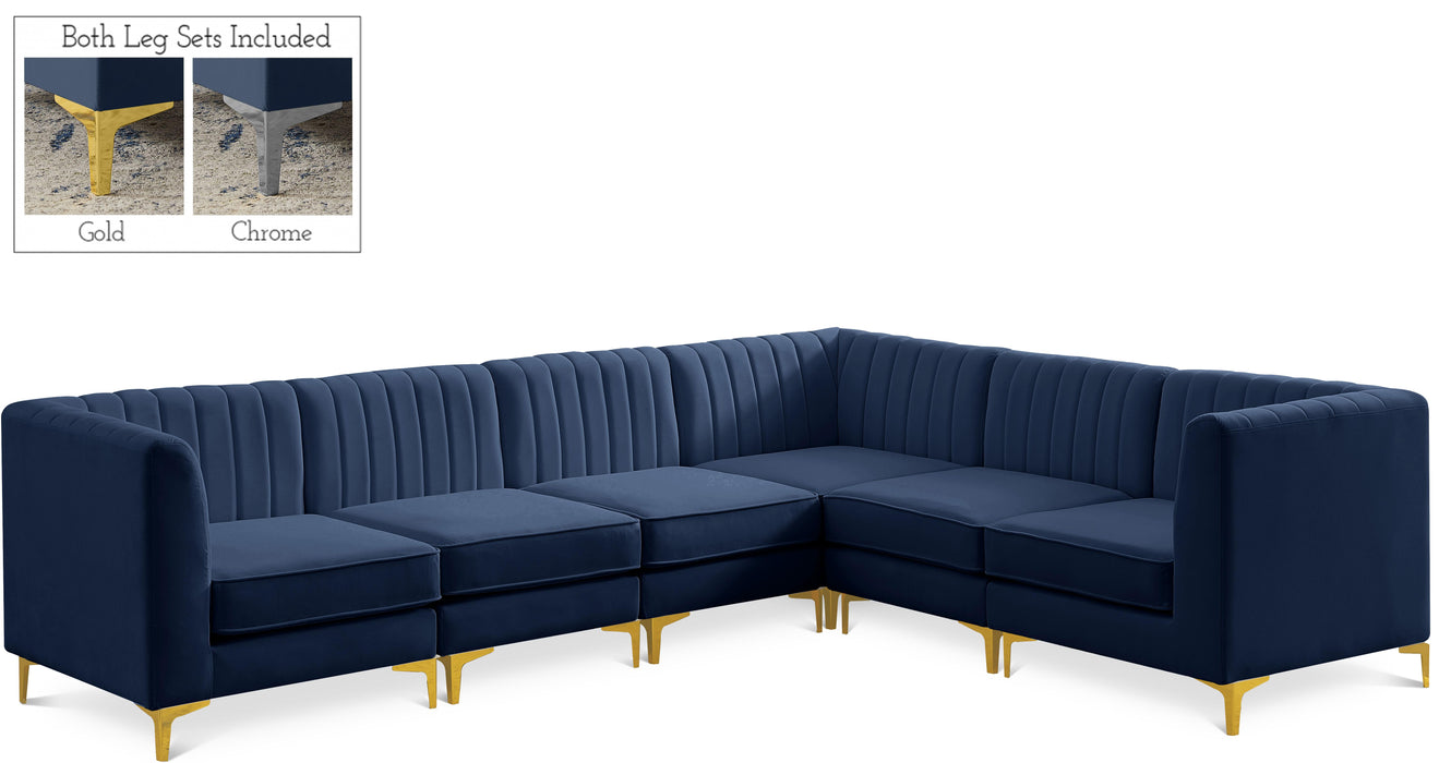 Alina Navy Velvet Modular Sectional - Royal Furniture & Gifts (MI) - Multi Location