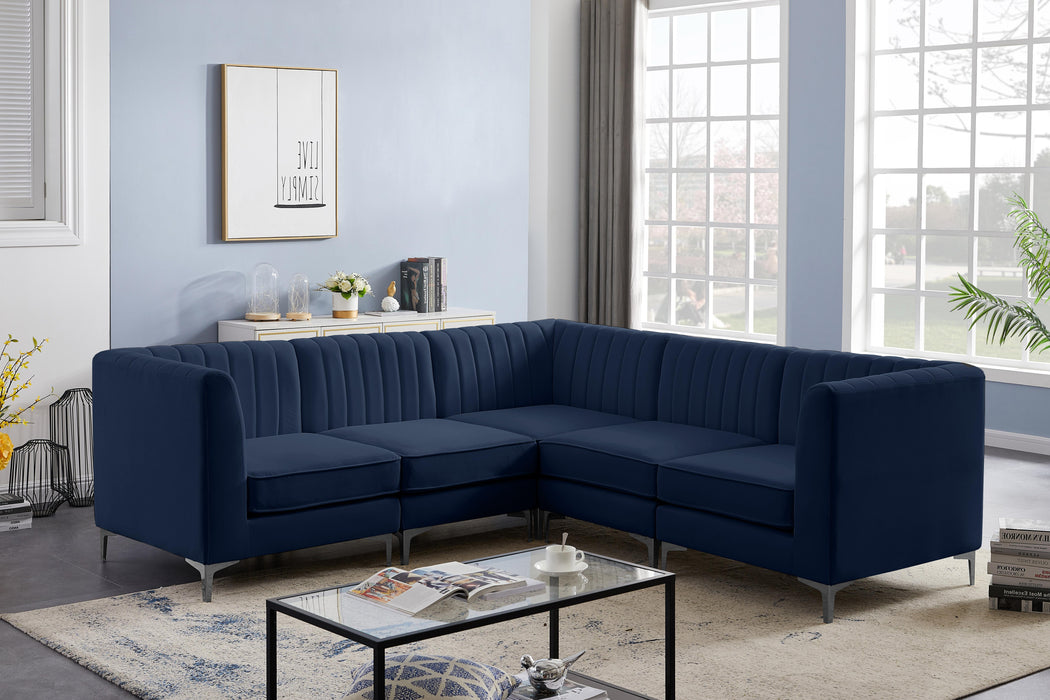 Alina Navy Velvet Modular Sectional - Royal Furniture & Gifts (MI) - Multi Location