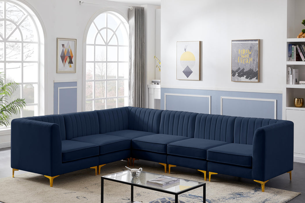 Alina Navy Velvet Modular Sectional - Royal Furniture & Gifts (MI) - Multi Location