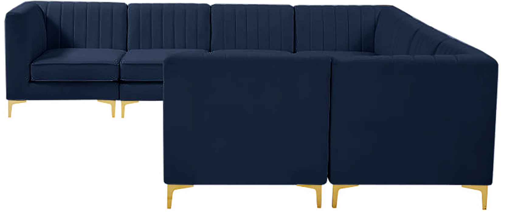 Alina Navy Velvet Modular Sectional - Royal Furniture & Gifts (MI) - Multi Location