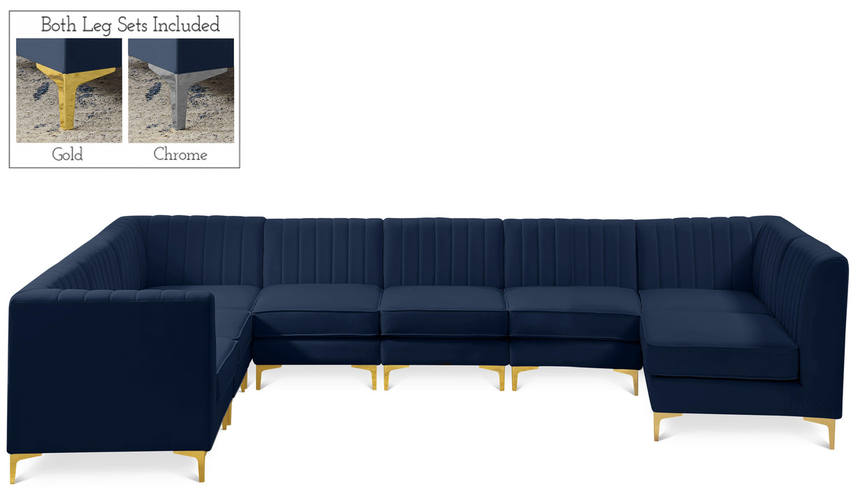 Alina Navy Velvet Modular Sectional - Royal Furniture & Gifts (MI) - Multi Location