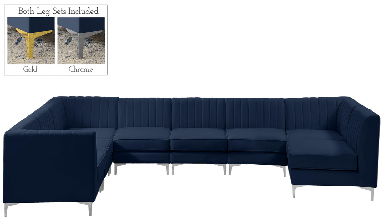 Alina Navy Velvet Modular Sectional - Royal Furniture & Gifts (MI) - Multi Location