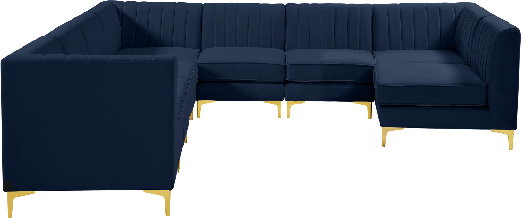 Alina Navy Velvet Modular Sectional - Royal Furniture & Gifts (MI) - Multi Location