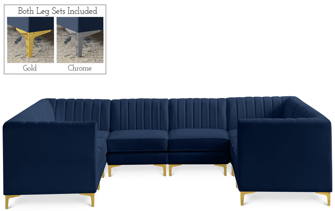 Alina Navy Velvet Modular Sectional - Royal Furniture & Gifts (MI) - Multi Location