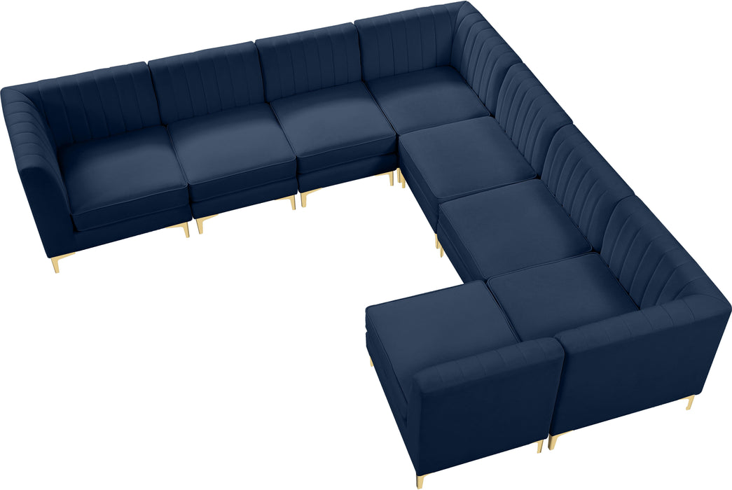 Alina Navy Velvet Modular Sectional - Royal Furniture & Gifts (MI) - Multi Location