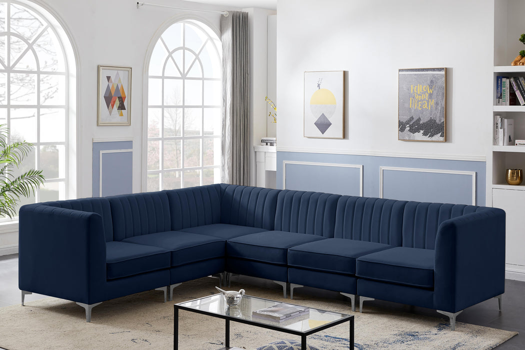 Alina Navy Velvet Modular Sectional - Royal Furniture & Gifts (MI) - Multi Location