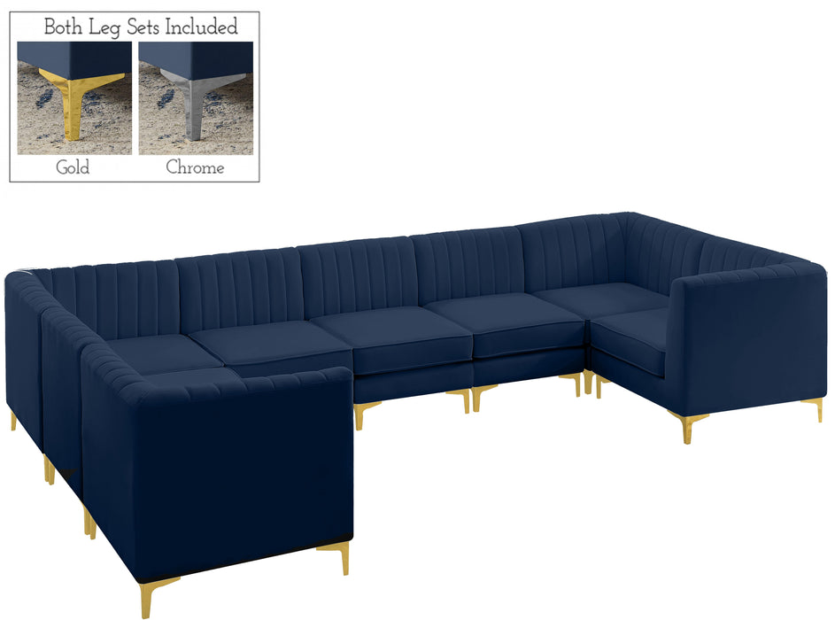 Alina Navy Velvet Modular Sectional - Royal Furniture & Gifts (MI) - Multi Location