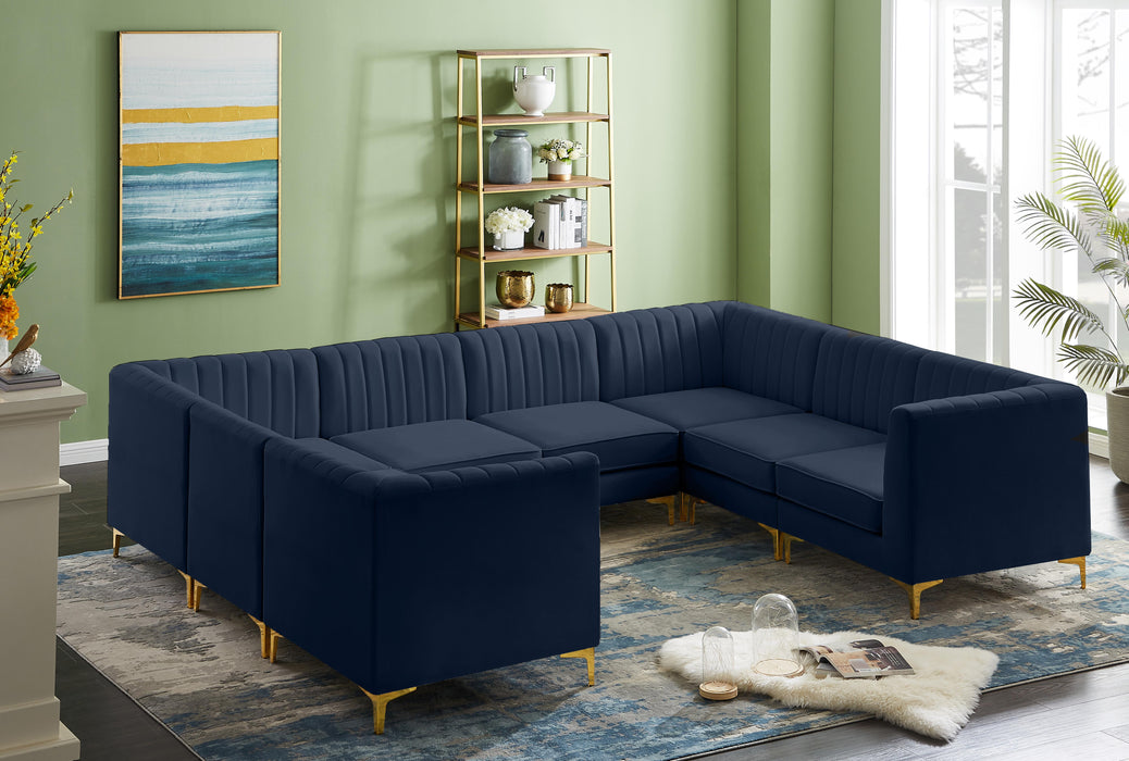 Alina Navy Velvet Modular Sectional - Royal Furniture & Gifts (MI) - Multi Location