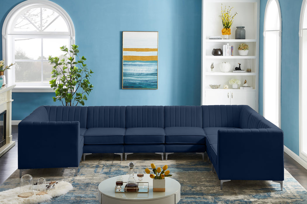 Alina Navy Velvet Modular Sectional - Royal Furniture & Gifts (MI) - Multi Location
