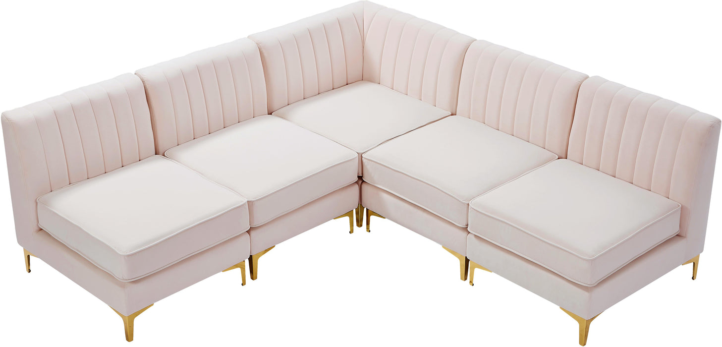 Alina Pink Velvet Modular Sectional - Royal Furniture & Gifts (MI) - Multi Location