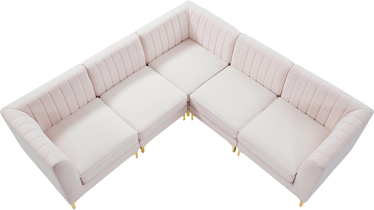 Alina Pink Velvet Modular Sectional - Royal Furniture & Gifts (MI) - Multi Location