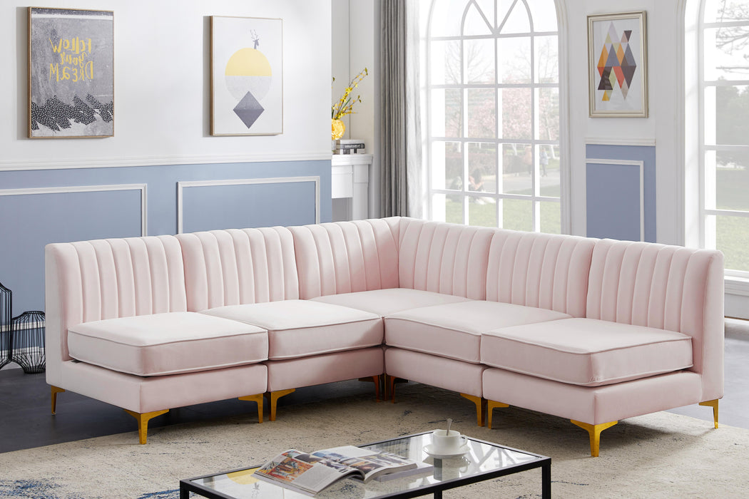 Alina Pink Velvet Modular Sectional - Royal Furniture & Gifts (MI) - Multi Location