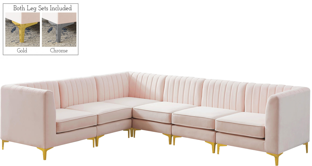 Alina Pink Velvet Modular Sectional - Royal Furniture & Gifts (MI) - Multi Location