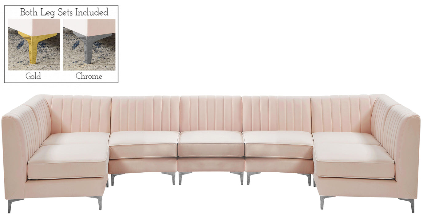 Alina Pink Velvet Modular Sectional - Royal Furniture & Gifts (MI) - Multi Location
