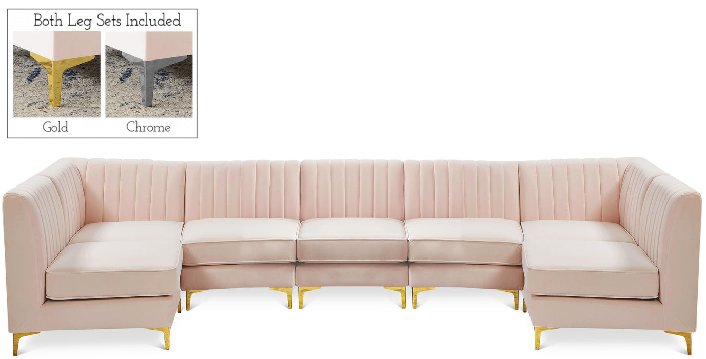 Alina Pink Velvet Modular Sectional - Royal Furniture & Gifts (MI) - Multi Location