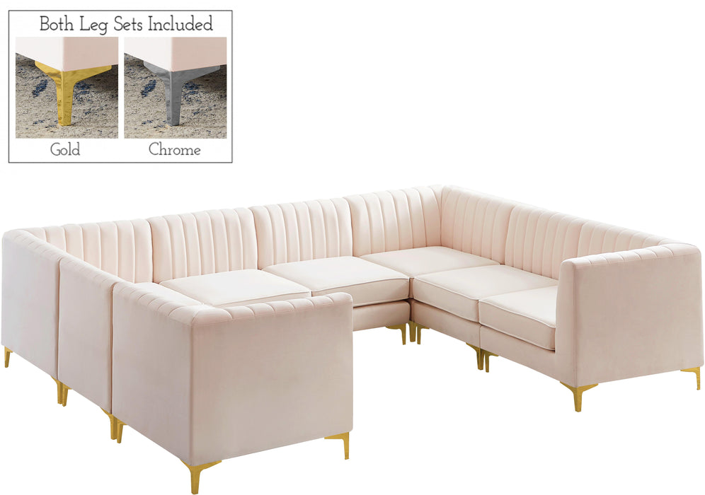 Alina Pink Velvet Modular Sectional - Royal Furniture & Gifts (MI) - Multi Location