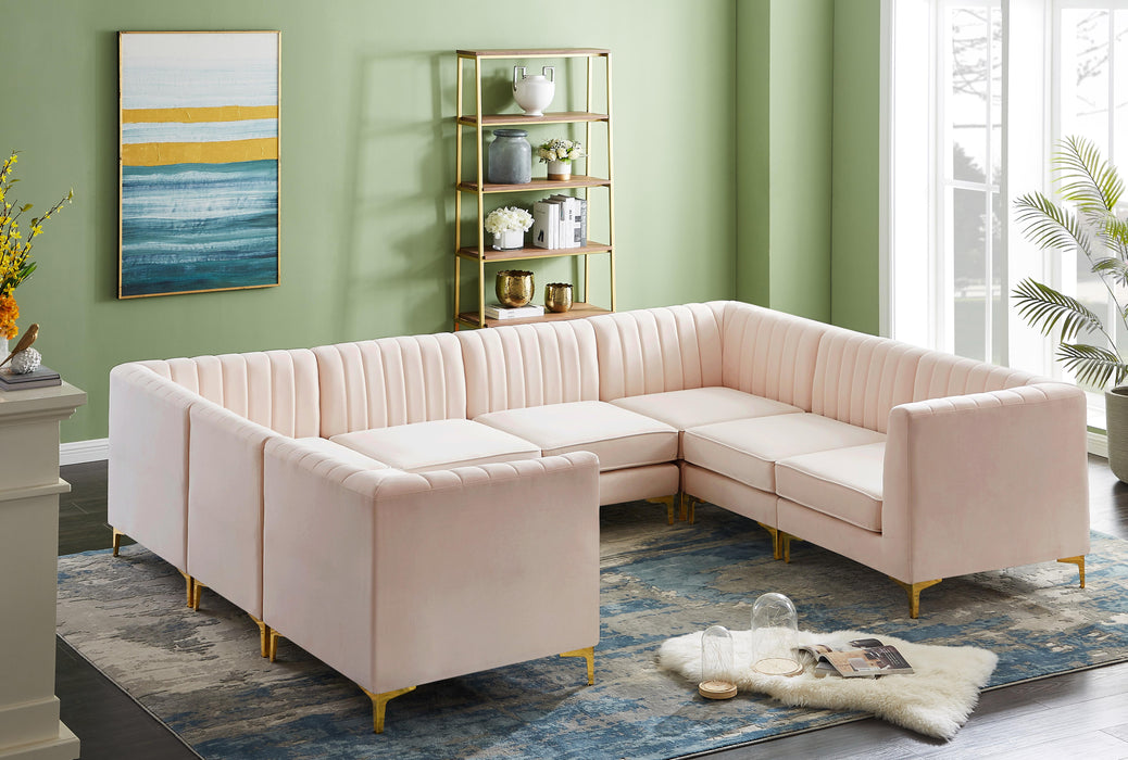 Alina Pink Velvet Modular Sectional - Royal Furniture & Gifts (MI) - Multi Location