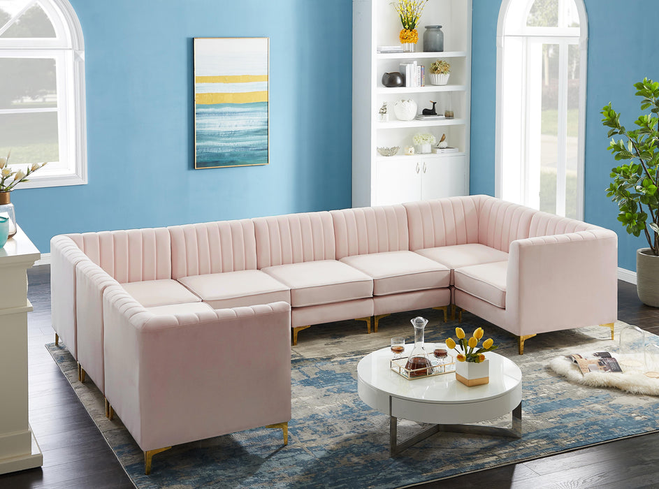 Alina Pink Velvet Modular Sectional - Royal Furniture & Gifts (MI) - Multi Location