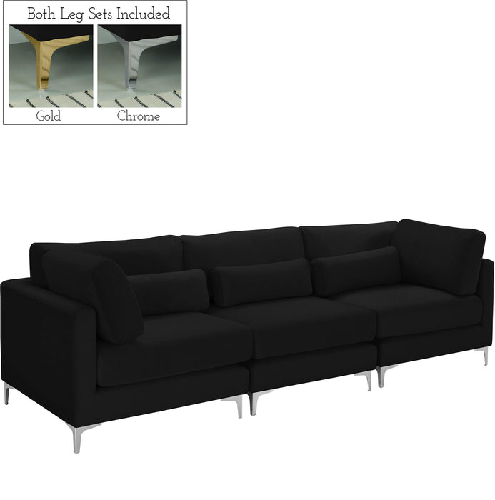 Julia Black Velvet Modular Sofa (3 Boxes) - Royal Furniture & Gifts (MI) - Multi Location
