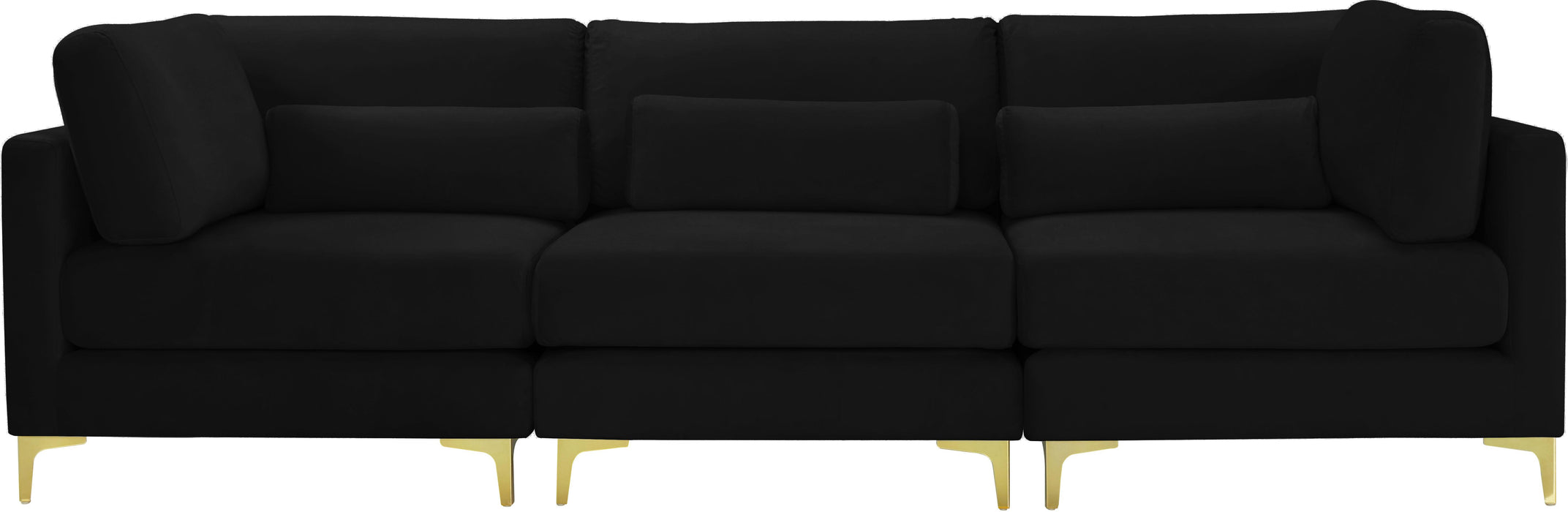 Julia Black Velvet Modular Sofa (3 Boxes) - Royal Furniture & Gifts (MI) - Multi Location