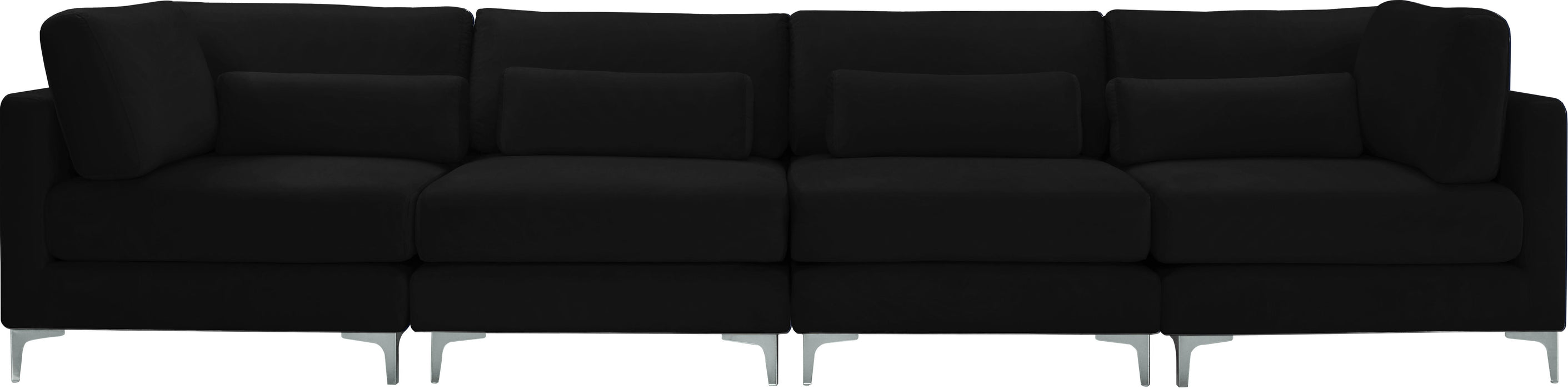 Julia Black Velvet Modular Sofa (4 Boxes) - Royal Furniture & Gifts (MI) - Multi Location