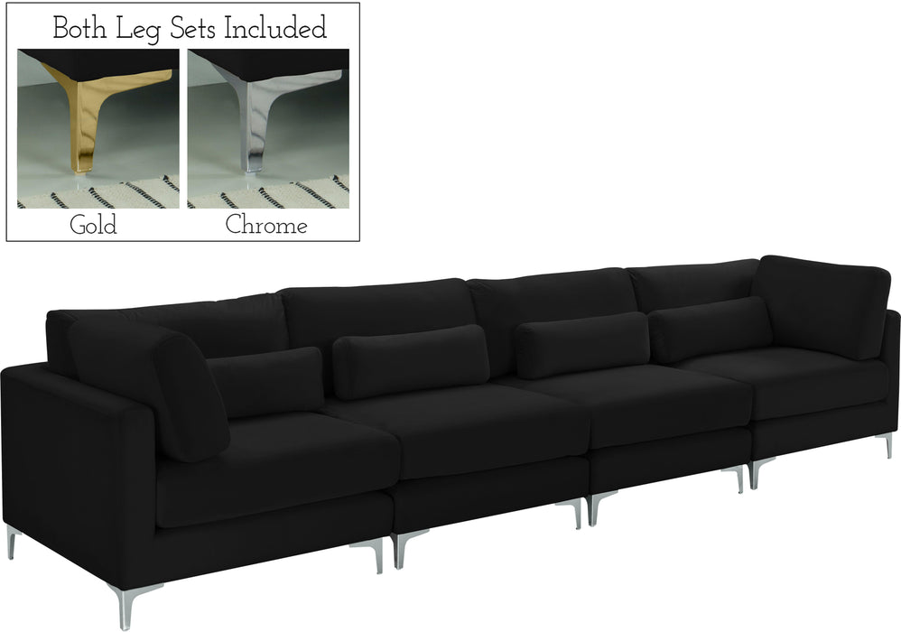 Julia Black Velvet Modular Sofa (4 Boxes) - Royal Furniture & Gifts (MI) - Multi Location