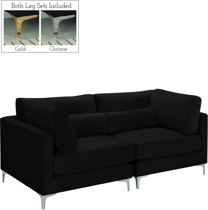 Julia Black Velvet Modular Sofa - Royal Furniture & Gifts (MI) - Multi Location