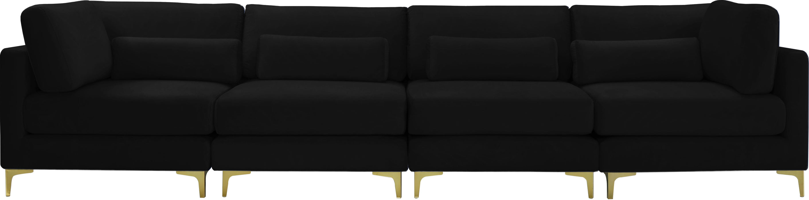 Julia Black Velvet Modular Sofa (4 Boxes) - Royal Furniture & Gifts (MI) - Multi Location