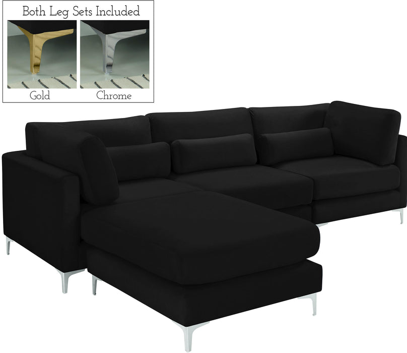 Julia Black Velvet Modular Sectional (4 Boxes) - Royal Furniture & Gifts (MI) - Multi Location