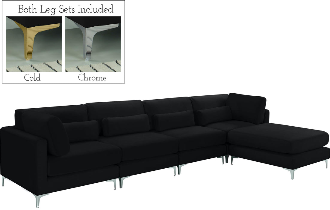 Julia Black Velvet Modular Sectional (5 Boxes) - Royal Furniture & Gifts (MI) - Multi Location