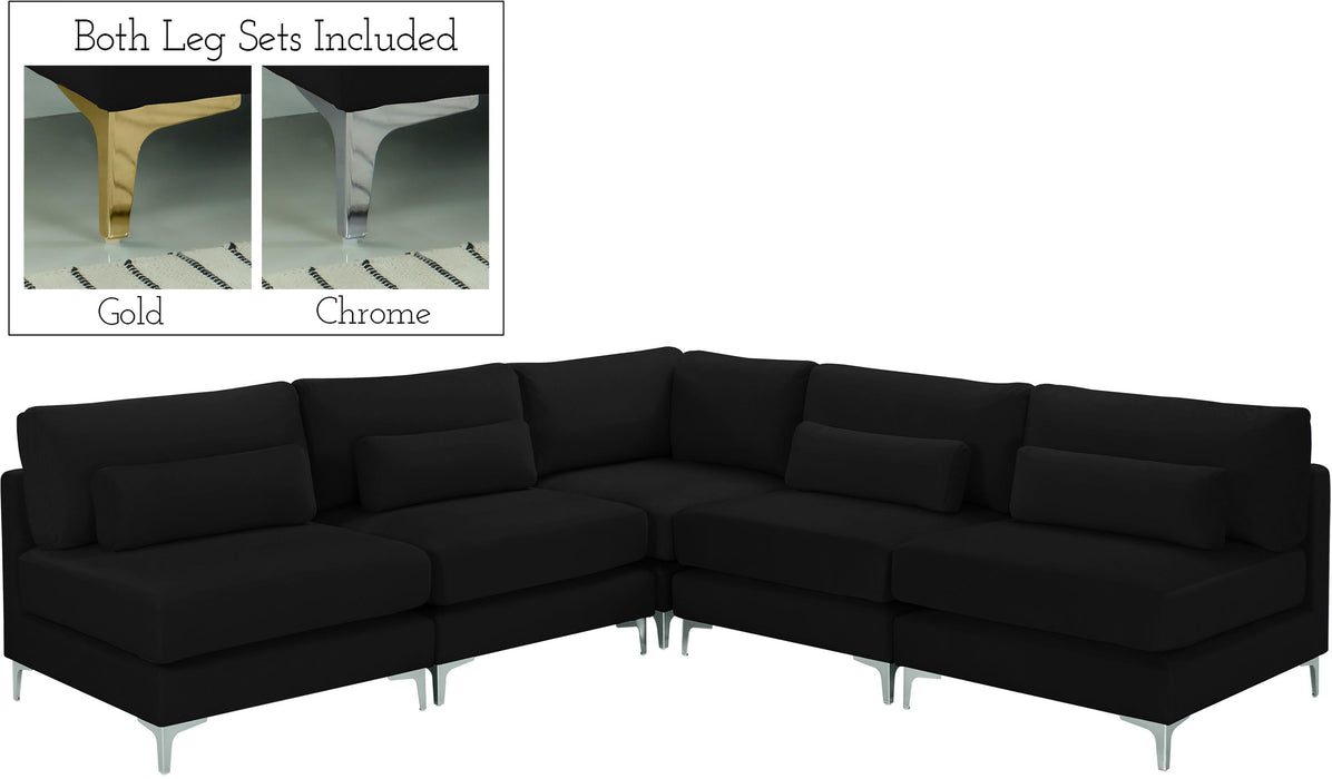 Julia Black Velvet Modular Sectional (5 Boxes) - Royal Furniture & Gifts (MI) - Multi Location