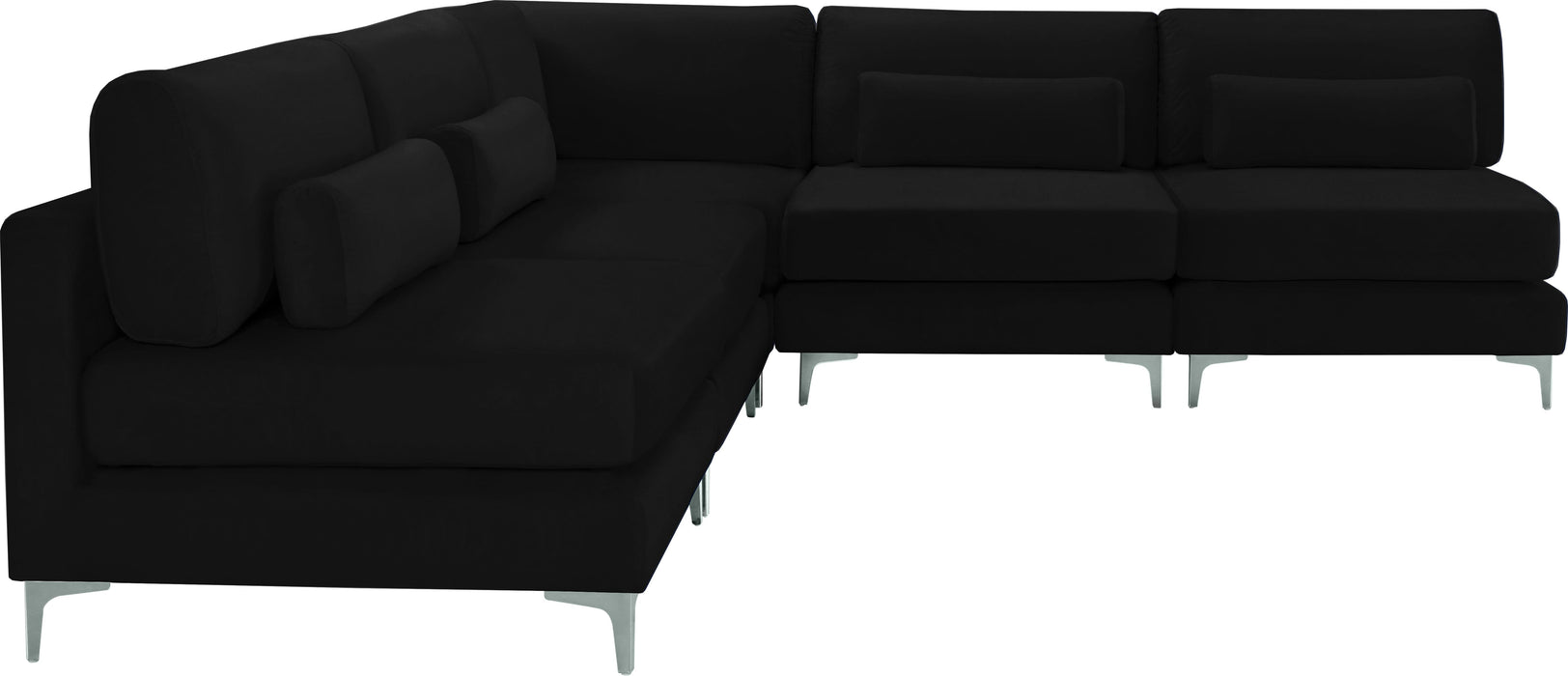 Julia Black Velvet Modular Sectional (5 Boxes) - Royal Furniture & Gifts (MI) - Multi Location
