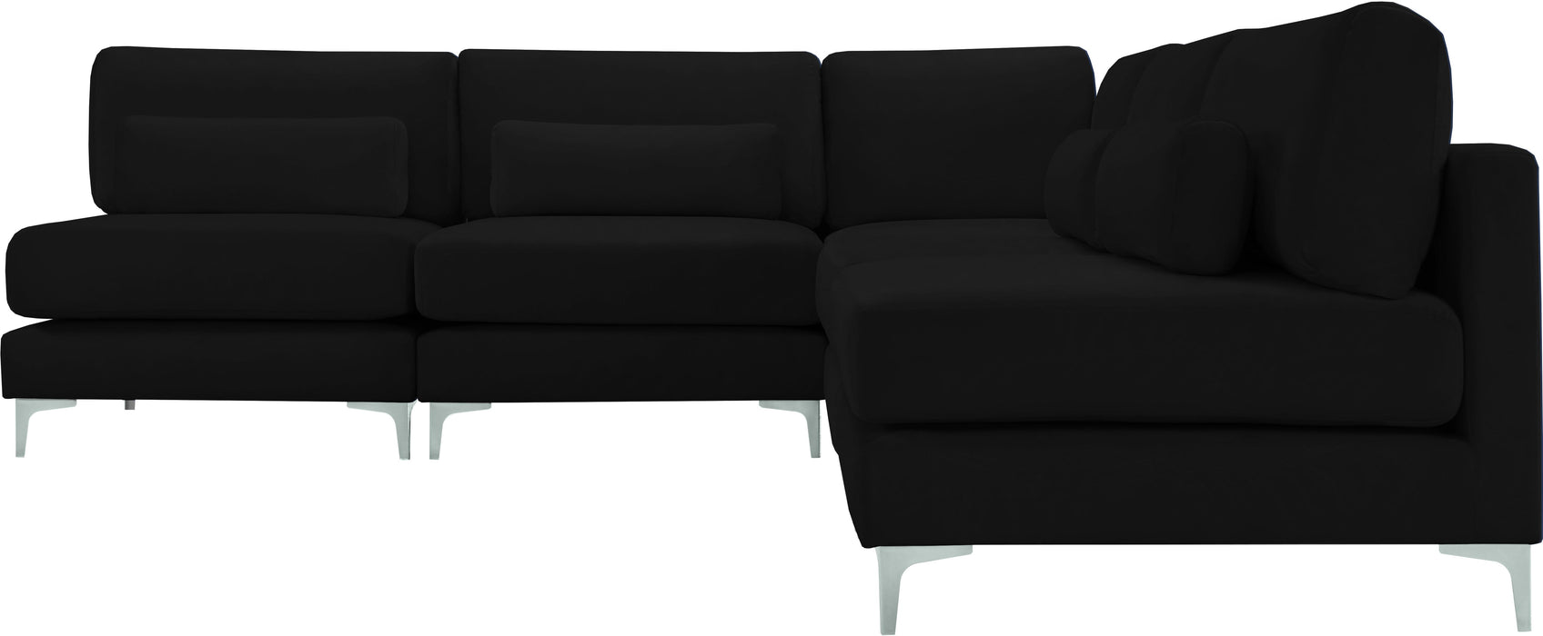 Julia Black Velvet Modular Sectional (5 Boxes) - Royal Furniture & Gifts (MI) - Multi Location