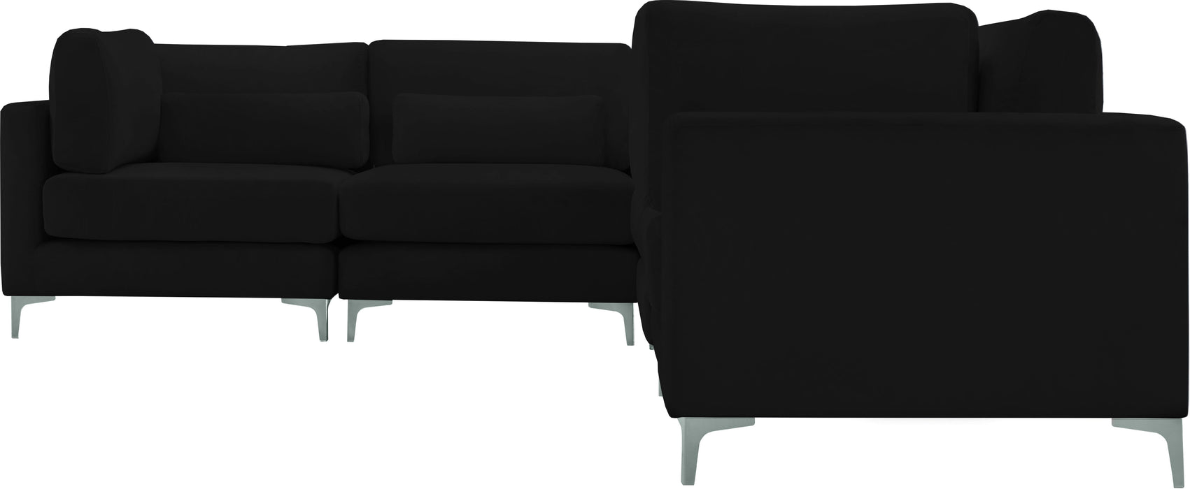 Julia Black Velvet Modular Sectional (5 Boxes) - Royal Furniture & Gifts (MI) - Multi Location