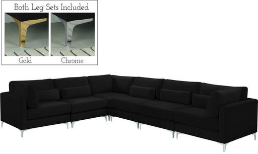 Julia Black Velvet Modular Sectional (6 Boxes) - Royal Furniture & Gifts (MI) - Multi Location