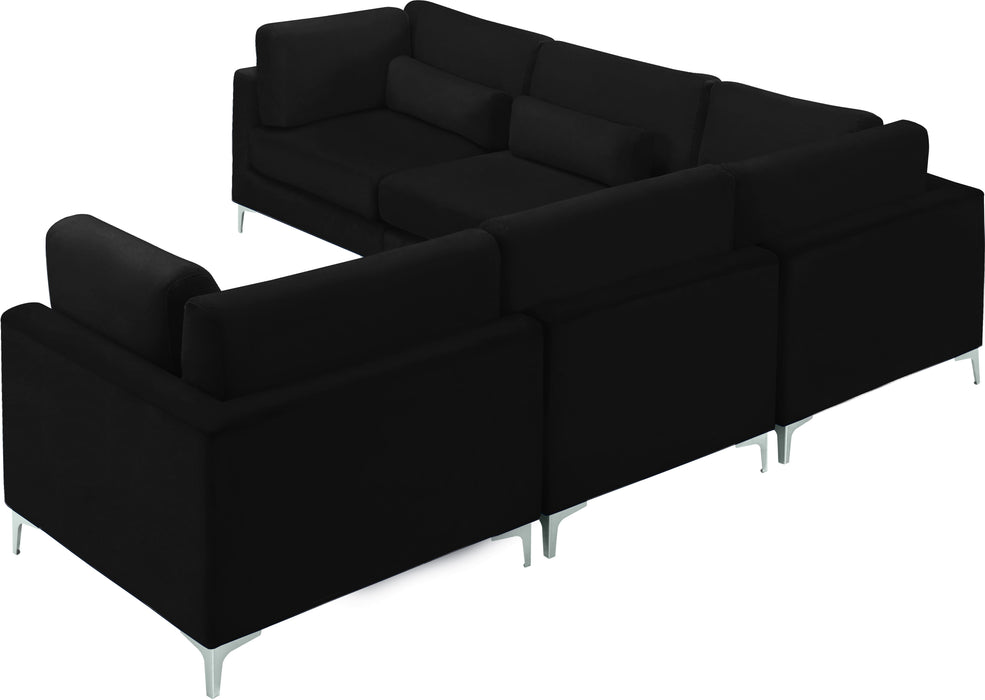 Julia Black Velvet Modular Sectional (5 Boxes) - Royal Furniture & Gifts (MI) - Multi Location