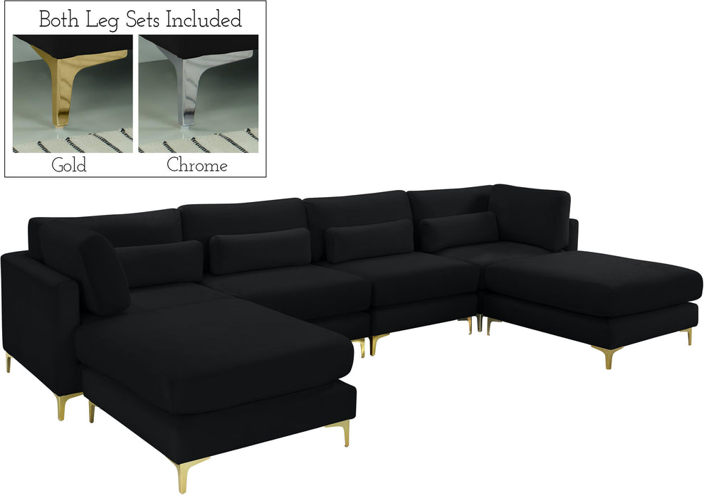 Julia Black Velvet Modular Sectional (6 Boxes) - Royal Furniture & Gifts (MI) - Multi Location