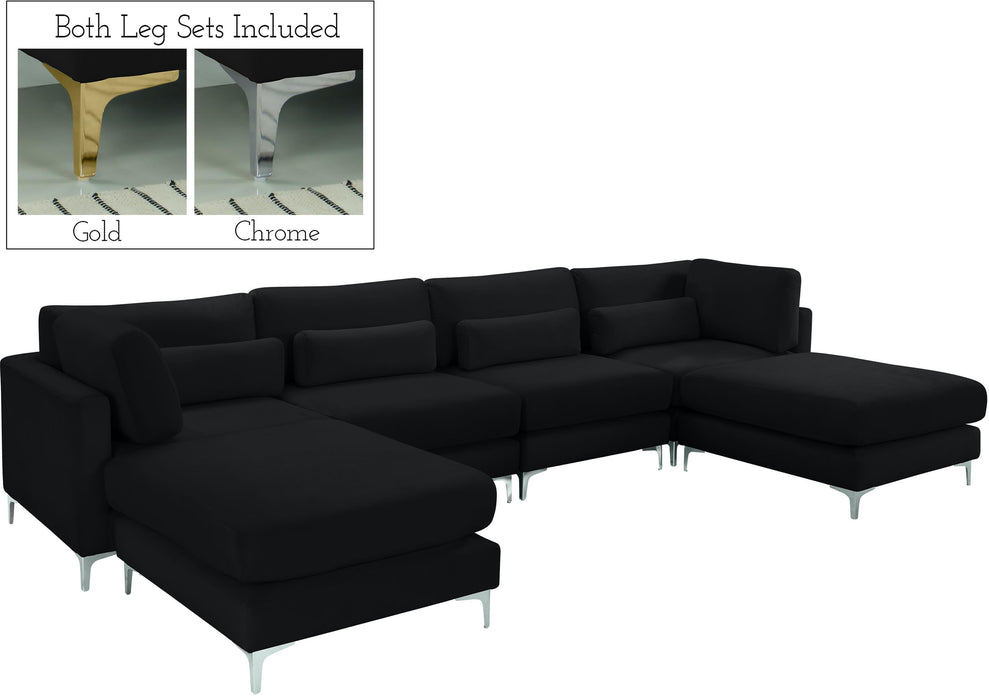 Julia Black Velvet Modular Sectional (6 Boxes) - Royal Furniture & Gifts (MI) - Multi Location