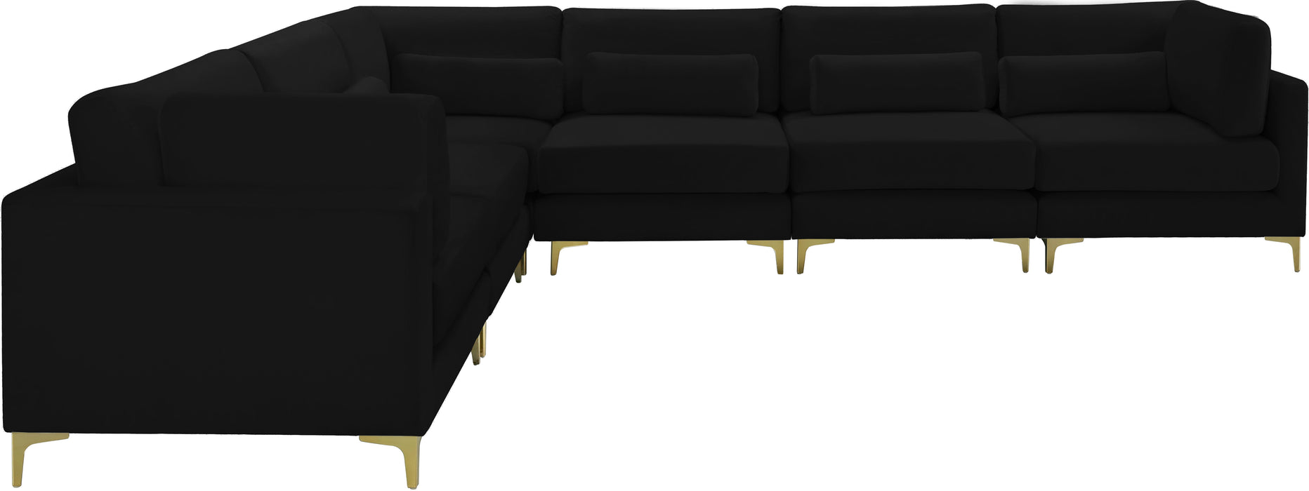 Julia Black Velvet Modular Sectional (6 Boxes) - Royal Furniture & Gifts (MI) - Multi Location
