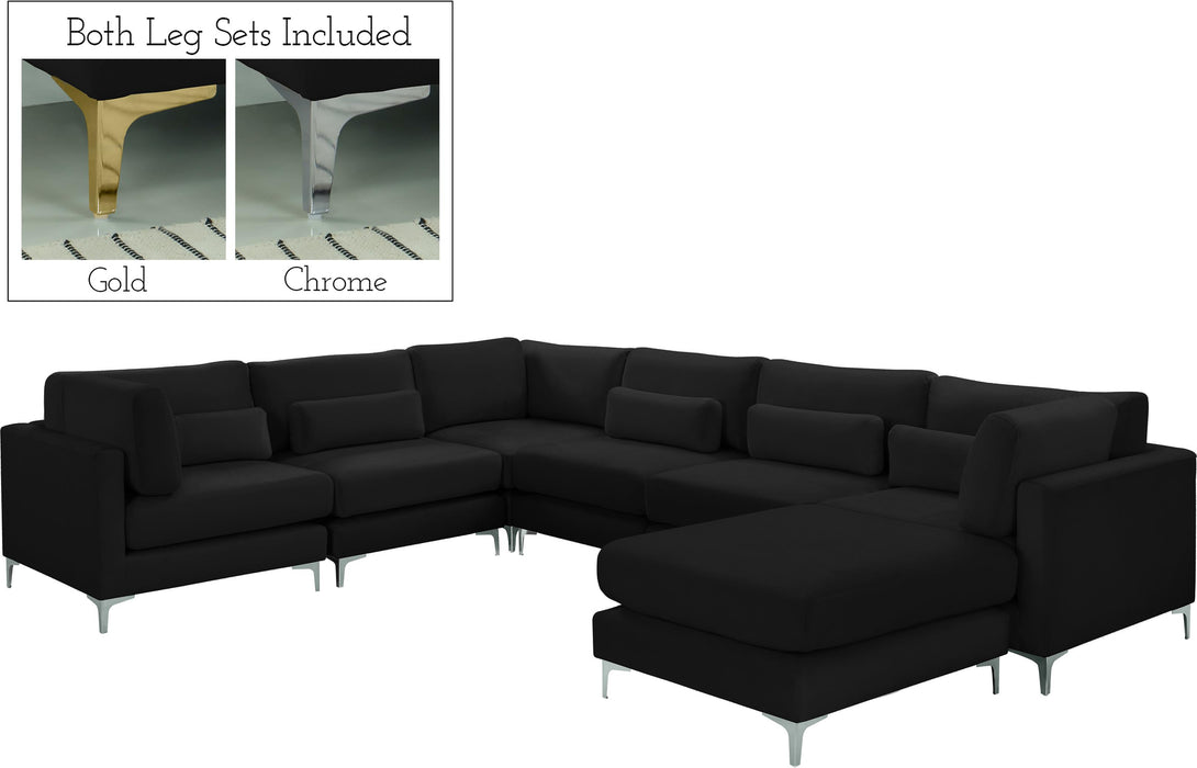 Julia Black Velvet Modular Sectional (7 Boxes) - Royal Furniture & Gifts (MI) - Multi Location