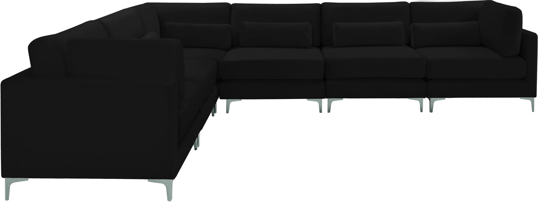Julia Black Velvet Modular Sectional (6 Boxes) - Royal Furniture & Gifts (MI) - Multi Location
