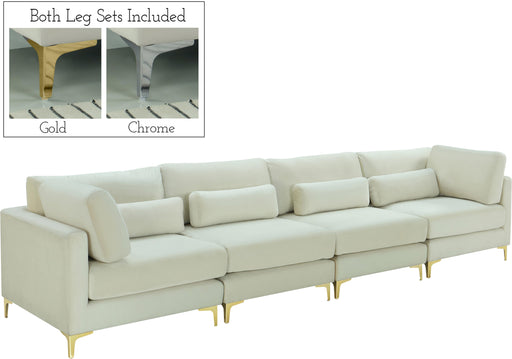 Julia Cream Velvet Modular Sofa (4 Boxes) - Royal Furniture & Gifts (MI) - Multi Location