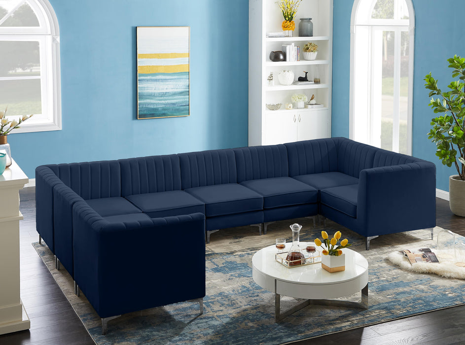 Alina Navy Velvet Modular Sectional - Royal Furniture & Gifts (MI) - Multi Location