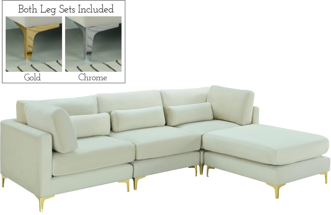 Julia Cream Velvet Modular Sectional (4 Boxes) - Royal Furniture & Gifts (MI) - Multi Location