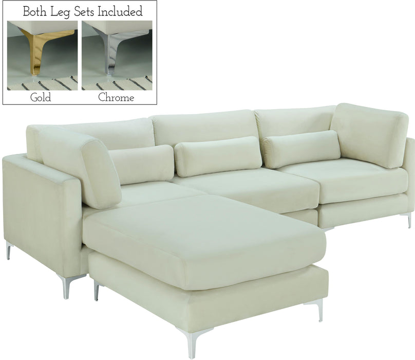 Julia Cream Velvet Modular Sectional (4 Boxes) - Royal Furniture & Gifts (MI) - Multi Location