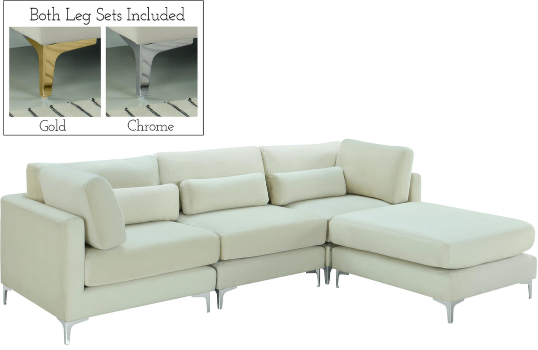 Julia Cream Velvet Modular Sectional (4 Boxes) - Royal Furniture & Gifts (MI) - Multi Location
