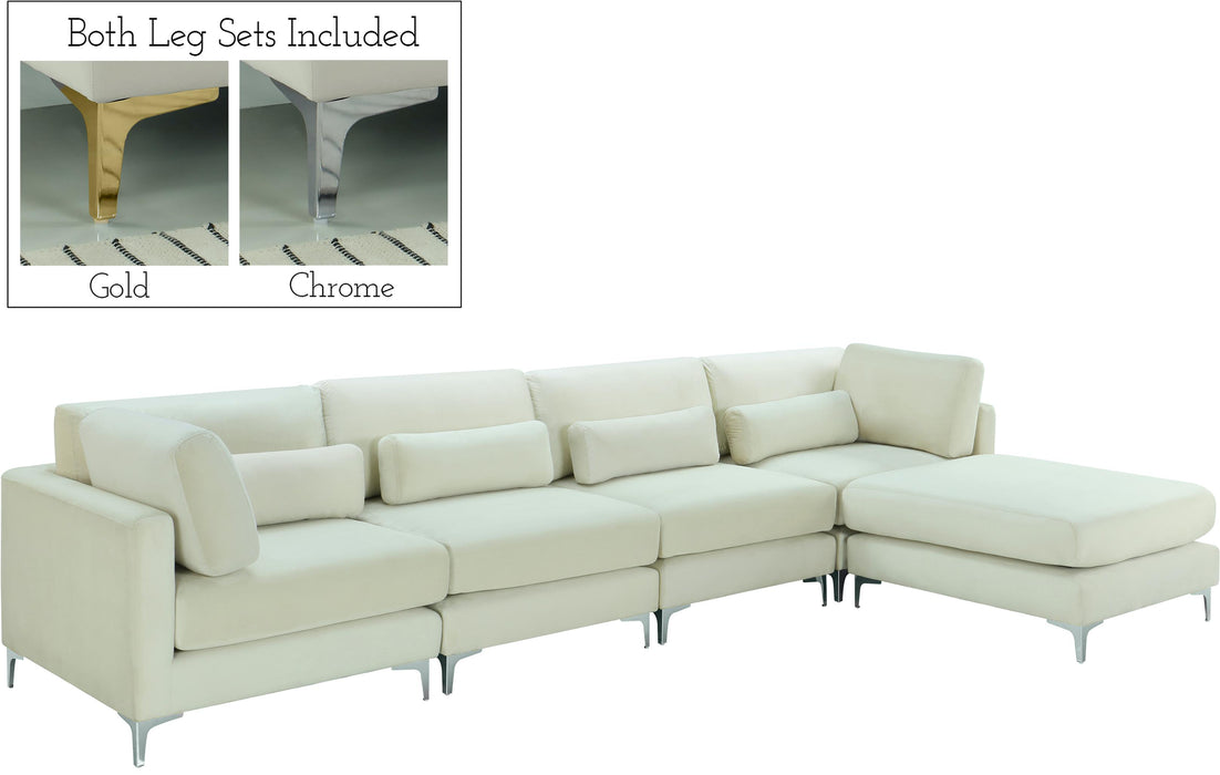 Julia Cream Velvet Modular Sectional (5 Boxes) - Royal Furniture & Gifts (MI) - Multi Location