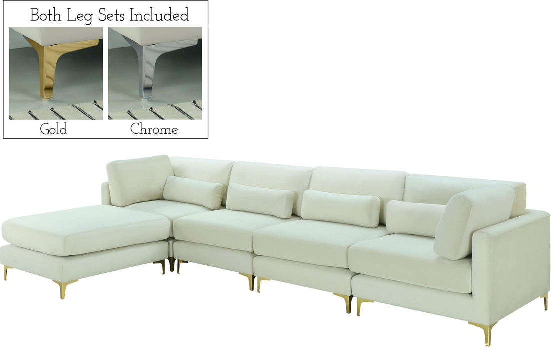 Julia Cream Velvet Modular Sectional (5 Boxes) - Royal Furniture & Gifts (MI) - Multi Location